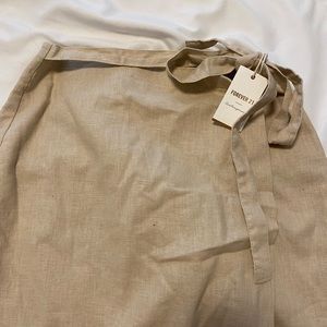 Forever 21 linen wrap skirt